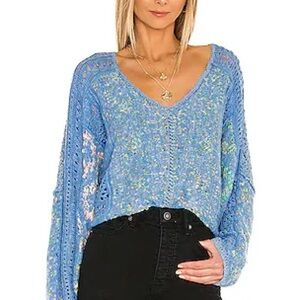 Free People mosaic v neck pullover